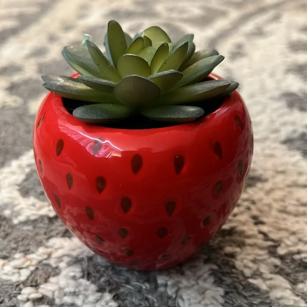 Target faux succulents, pineapple and strawberry, NWT!